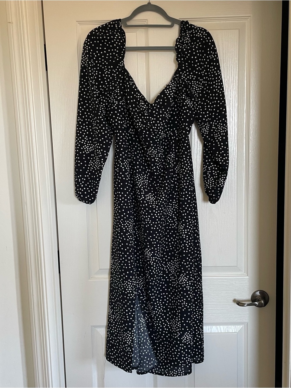 Missguided Black & White Polka Dot Midi Dress